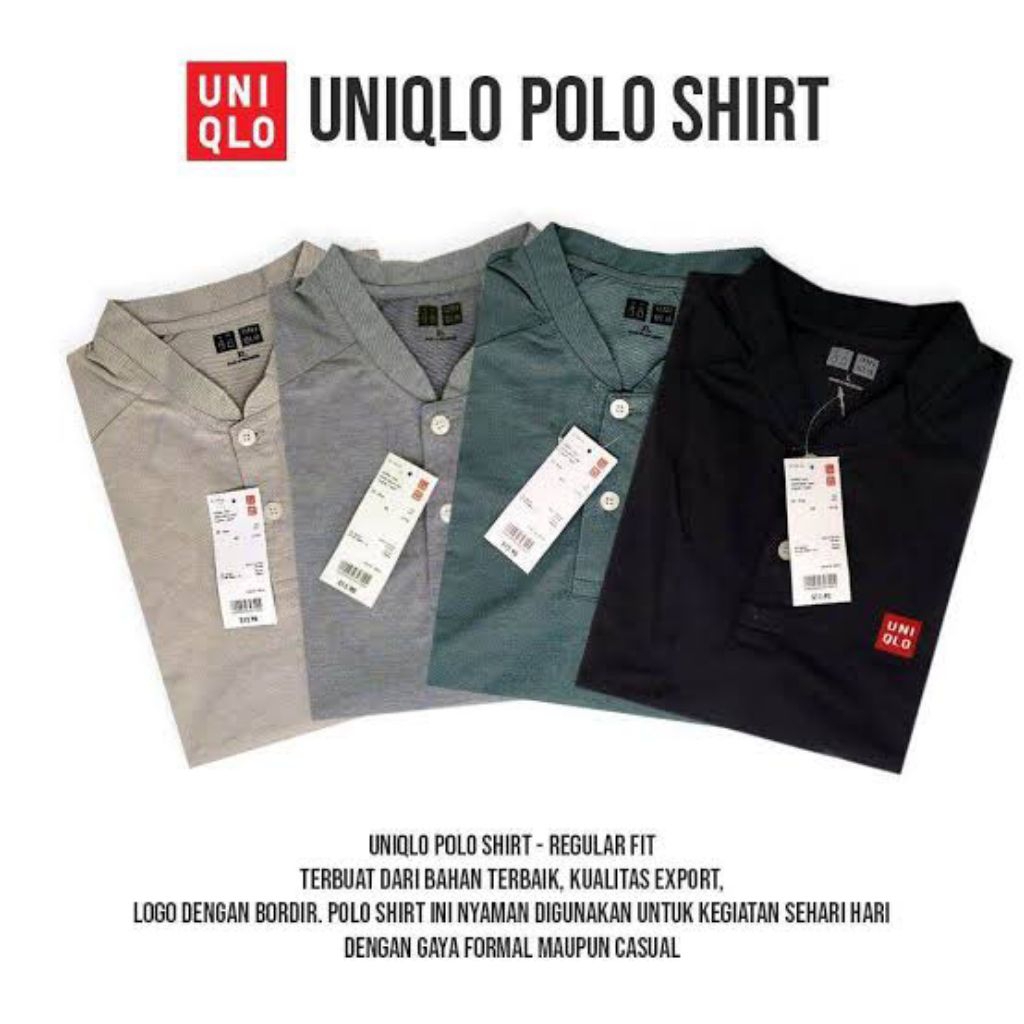 kaos uniqlo polo shirt size M L XL XXL