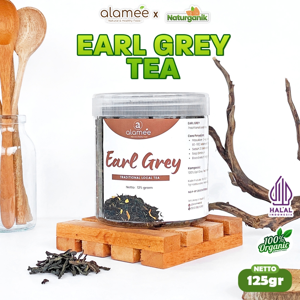 

ALAMEE Earl Grey Tea Teh Tradisional Alami Organik Dried Leaf Premium Naturganik