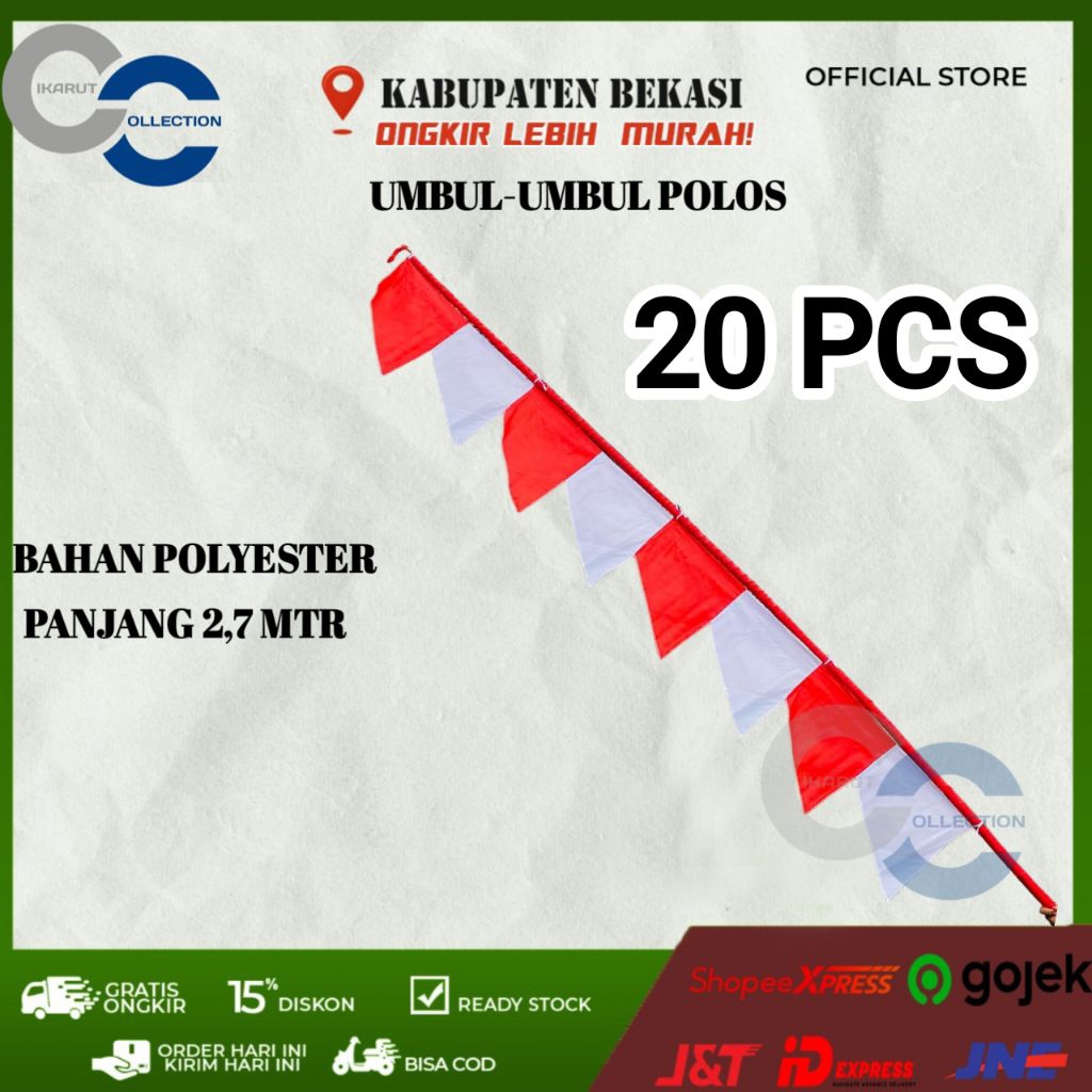 PAKET UMBUL-UMBUL MERAH PUTIH POLOS