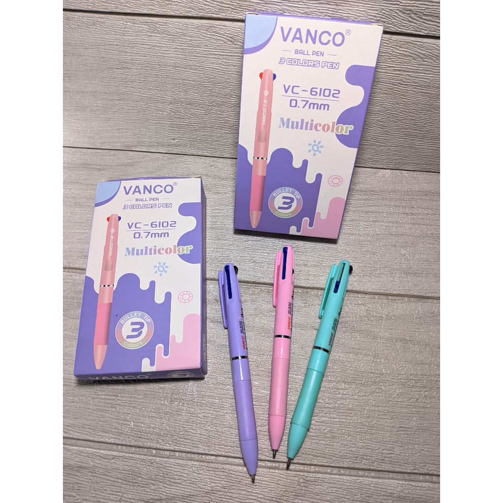 

(1PACK=12PCS) Bolpen / Pulpen/ Bollpoint 3 Warna Vanco VC-6102