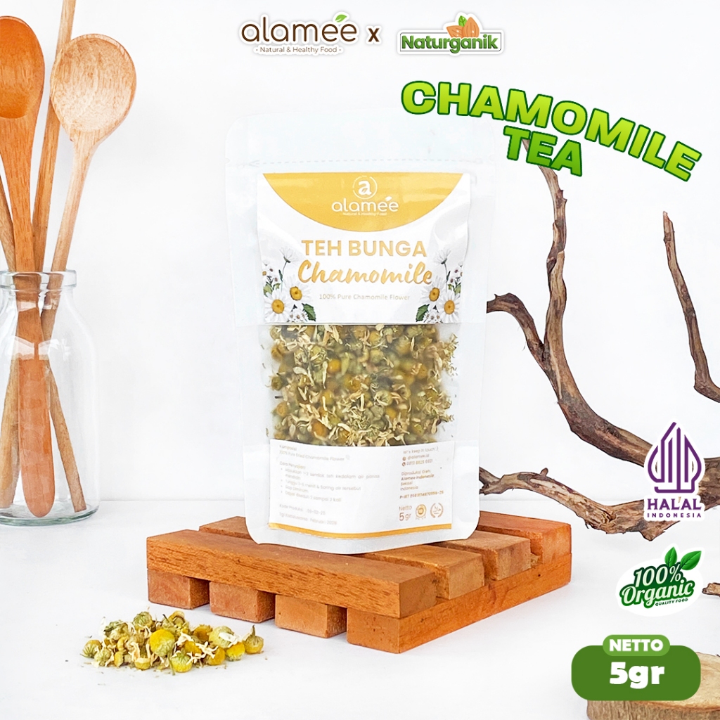 

ALAMEE Teh Chamomile Camomile Tea Flower Bunga Kamomile Dried Flower Organik 5gr Premium Naturganik