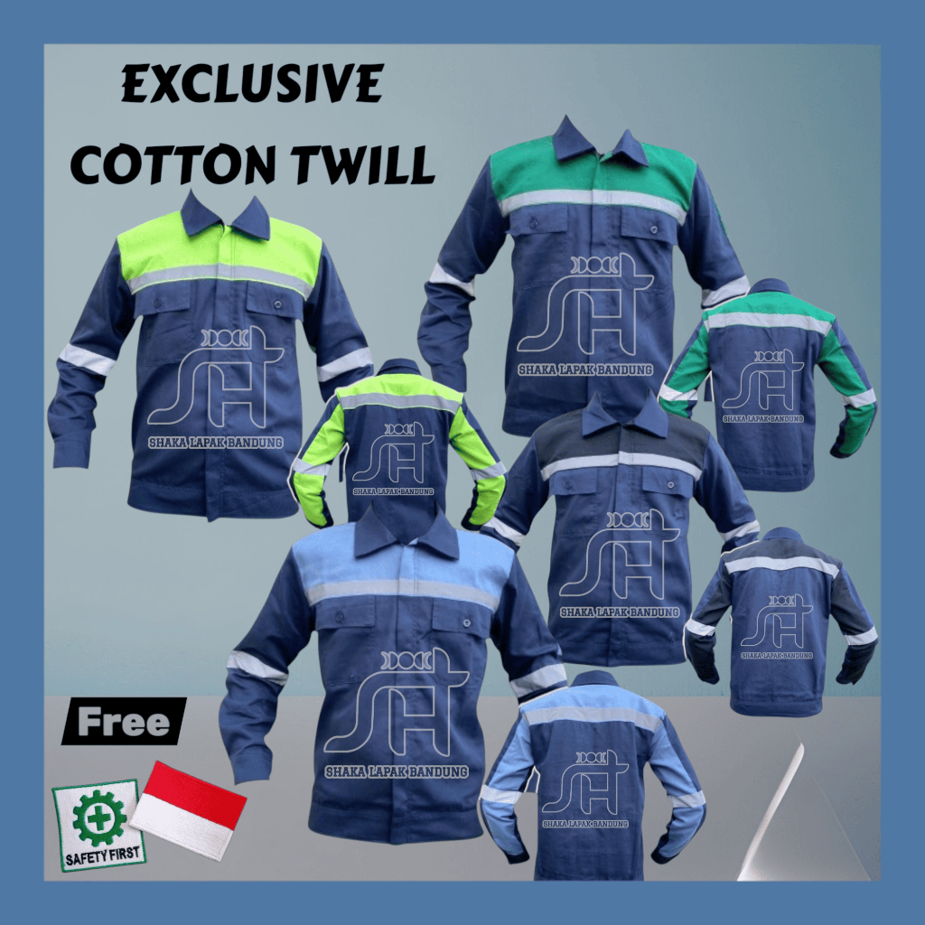 SH - Wearpack K3/Safety Kombinasi Biru Navy - Baju Proyek Terbaik