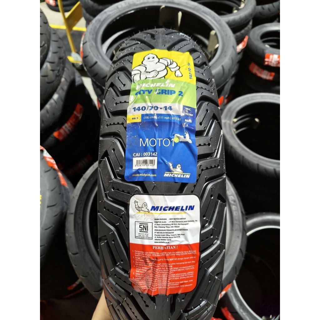 Ban Belakang Aerox 155  - Michelin 140/70 - 14 , 110/80 -14  City Grip 2 Tubeless - Produksi 2025
