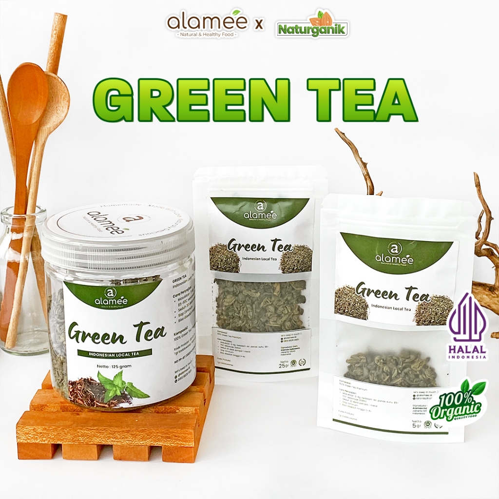 

ALAMEE Teh Hijau Green Tea Organic Kering Organik Greentea Minuman Herbal Premium Naturganik
