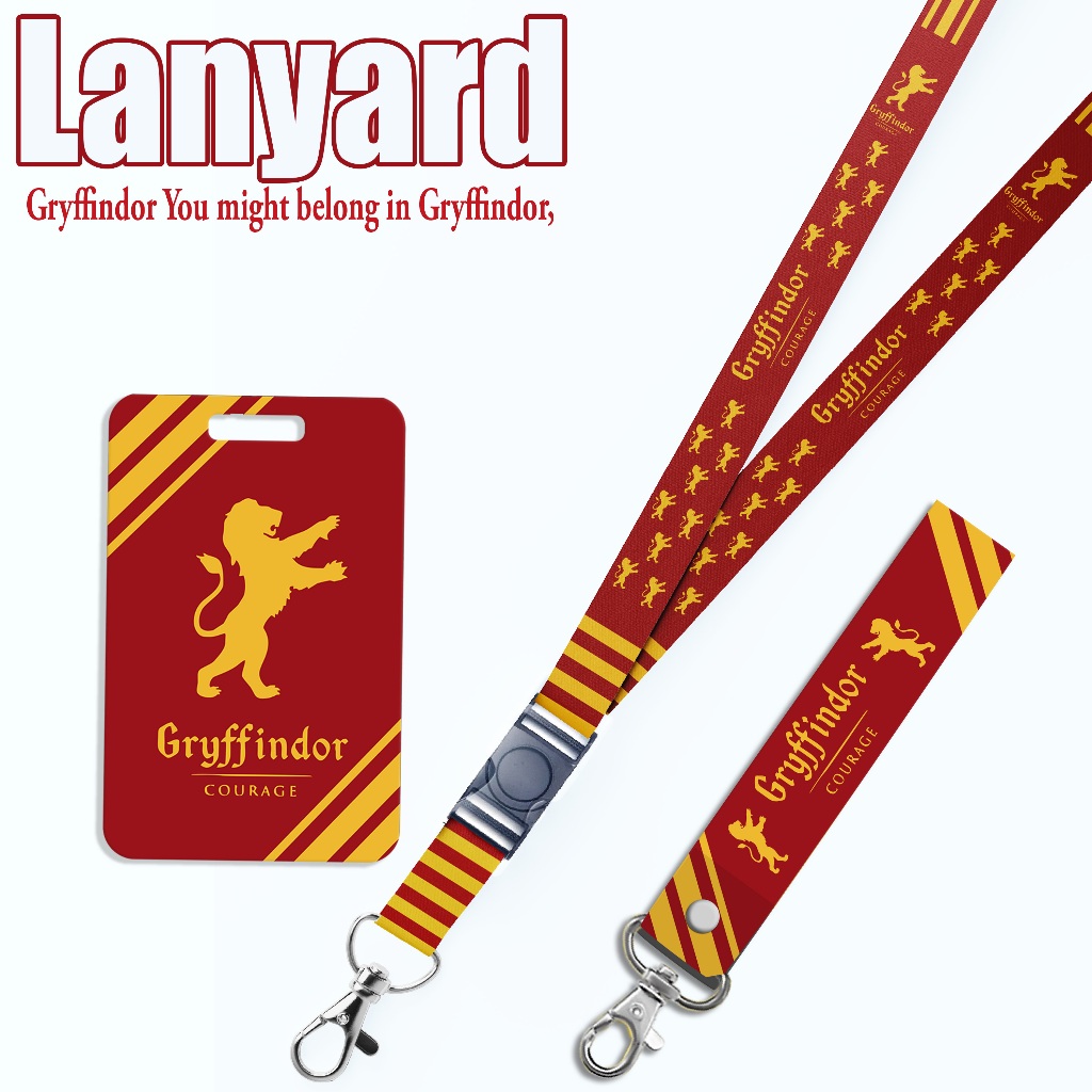 

STRAP LANYARD CARD HOLDER Gryffind0r H4rry Pott3r Gantungan Kunci - Tali Handphone - ID Card
