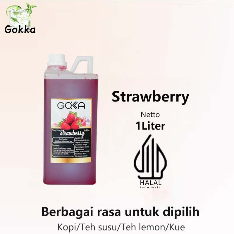 

Gokka Strawberry Syrup 1l- Sirup Stroberi Gokka - Halal