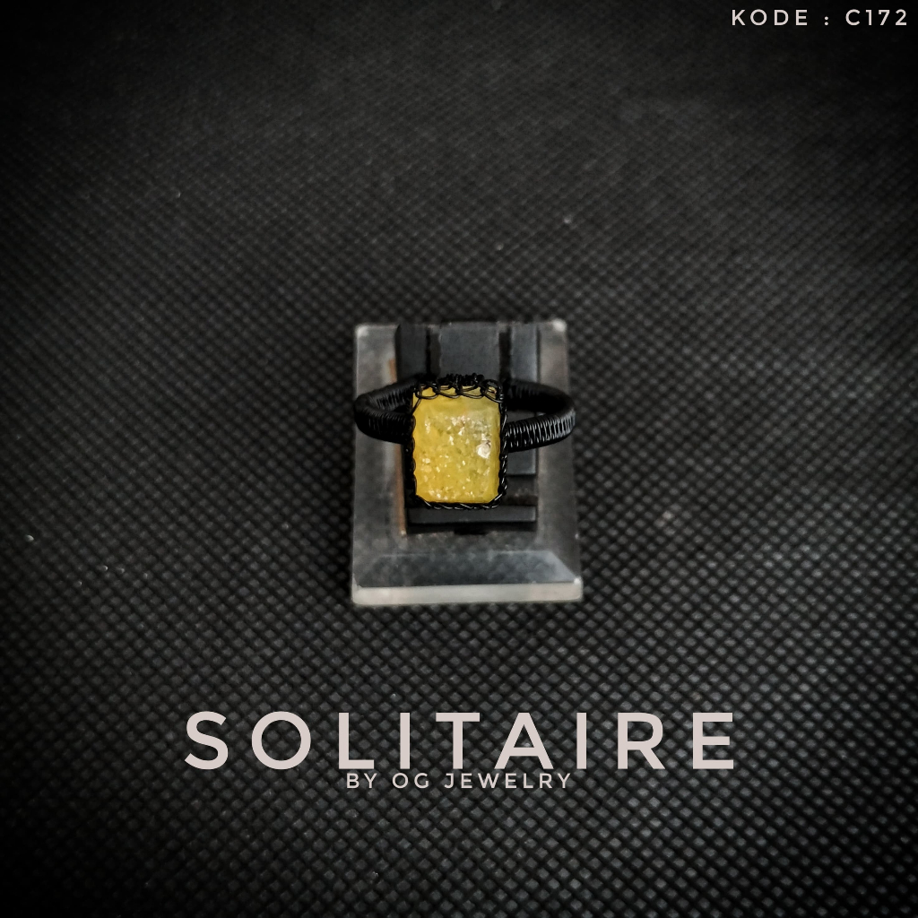 Cincin Solitaire Simpel Batu Druzy Asli Cocok Untuk Wanita Kekinian