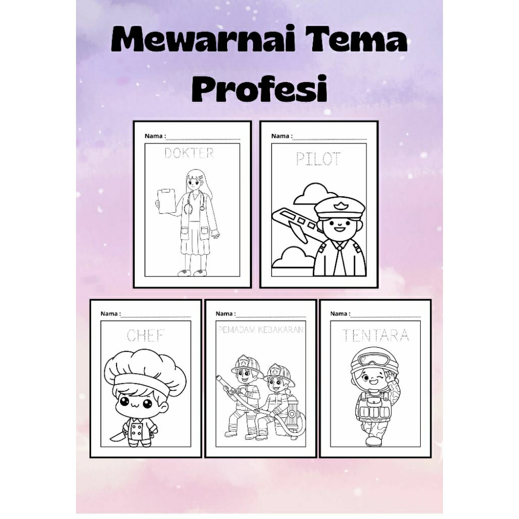 

25 Halaman Mewarnai Tema Profesi