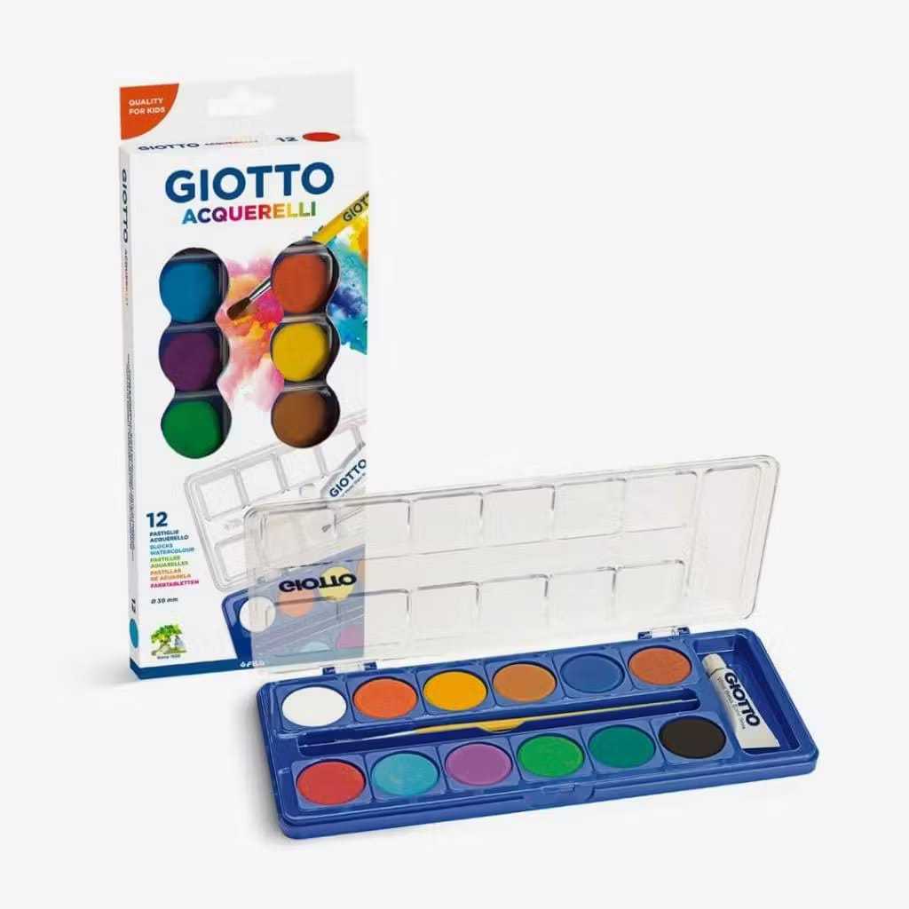 

[NEW] Giotto Water Color Cake 12 Colors / Giotto Acquerelli 30mm