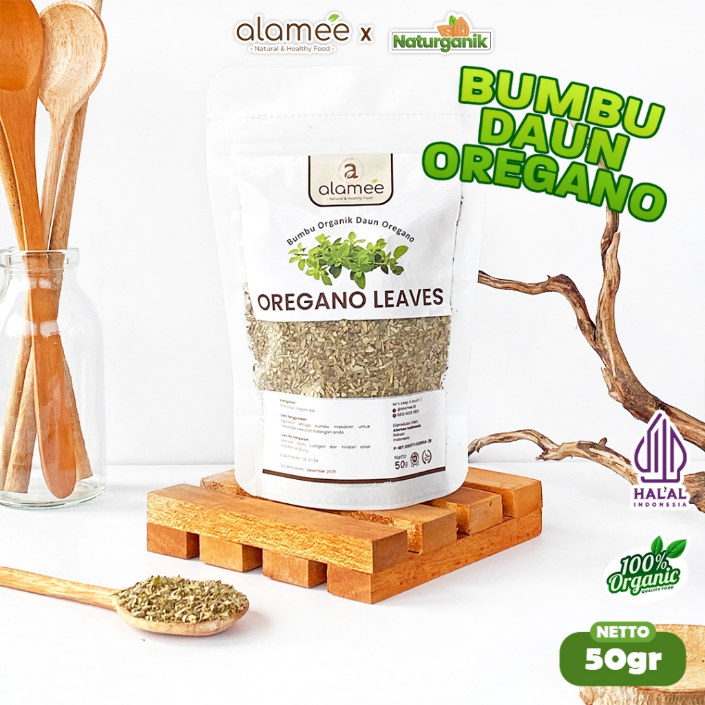 

ALAMEE Daun Oregano Kering Dried Leaves Garnish Murni Seasoning Bumbu Dapur Organik 50G Naturganik