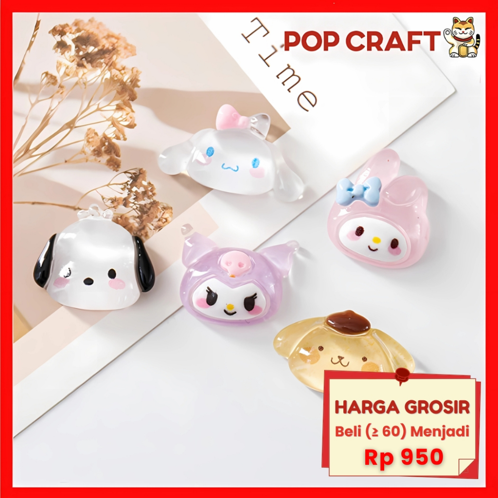 

PC Stiker 3D Per Pcs DIY Dekorasi Case HP NailArt Aksesoris Kuku Lucu Imut Resin Clay Bling Cute