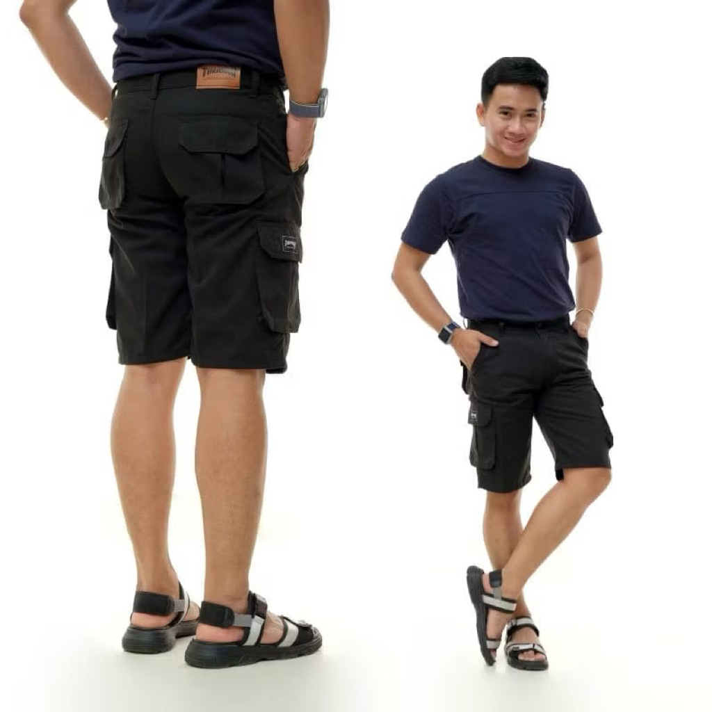 Celana Cargo Pendek Pria American Drill Tebal