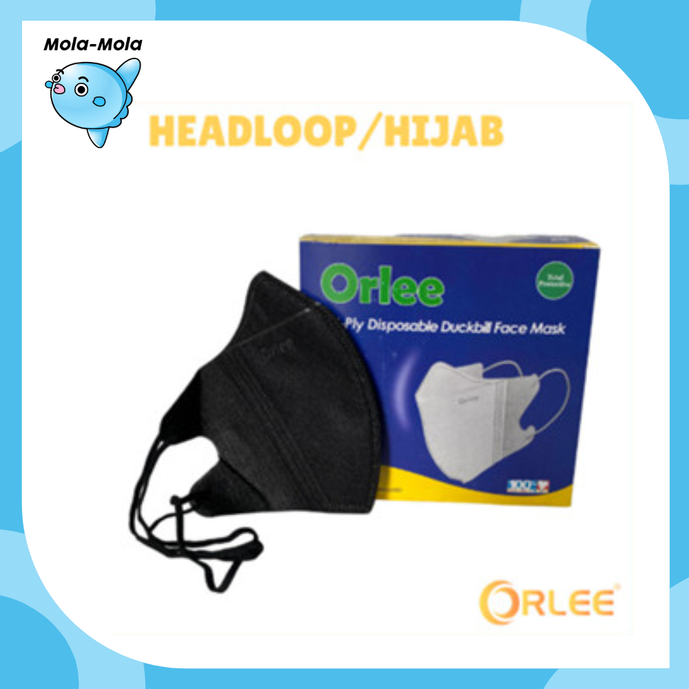1BOX (50 PCS) Masker DUCKBILL Orlee HEADLOOP ISI 50 ORIGINAL 3PLY HIJAB S3627