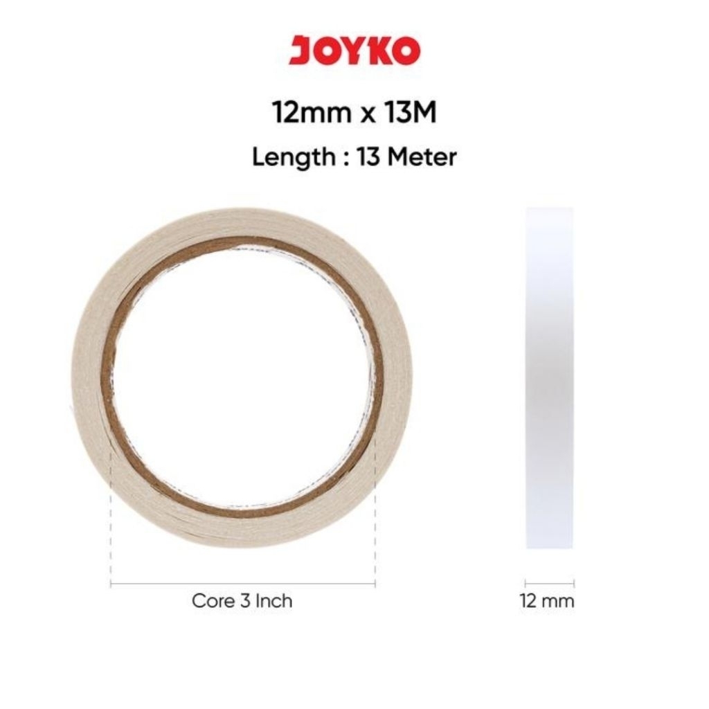 

Double Tape 2 Sisi Joyko 13 Meter 12MM
