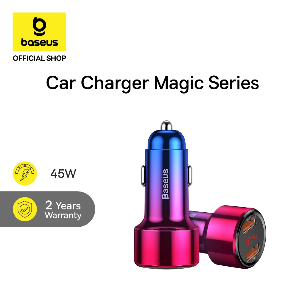 Baseus Car Charger Quick Charging 45W Dual Port Magic Series PPS Digital Display