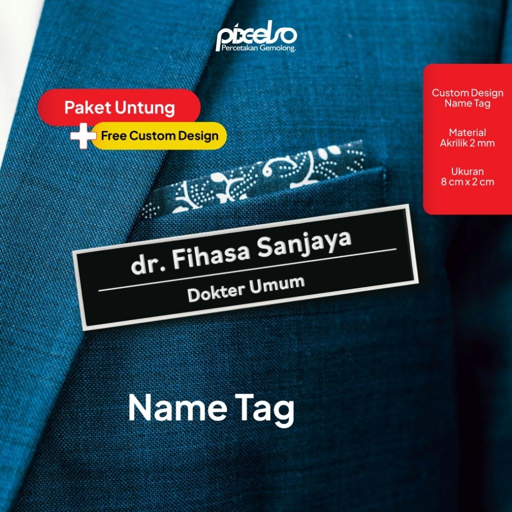 

Name Tag Akrilik Custom 1 Hari Jadi By Cetak Pixelso