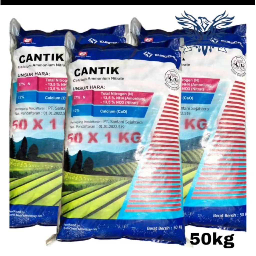 CANTIK 50KG Pupuk Calcium Ammonium Nitrat Nitrogen 27% Calcium 12% Santani