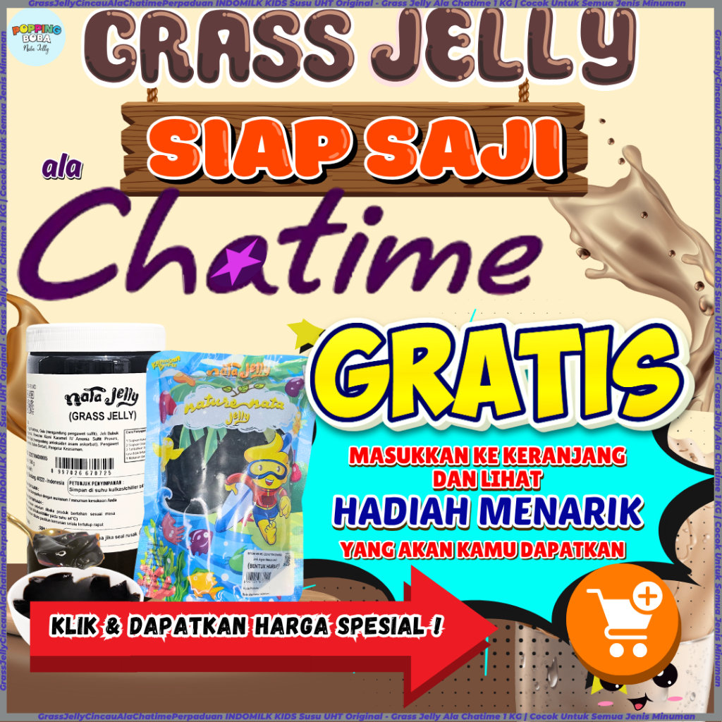 

GrassJellyCincauAlaChatimePerpaduan DIAMOND Susu UHT Original - Grass Jelly Ala Chatime 1 KG | Cocok Untuk Semua Jenis Minuman