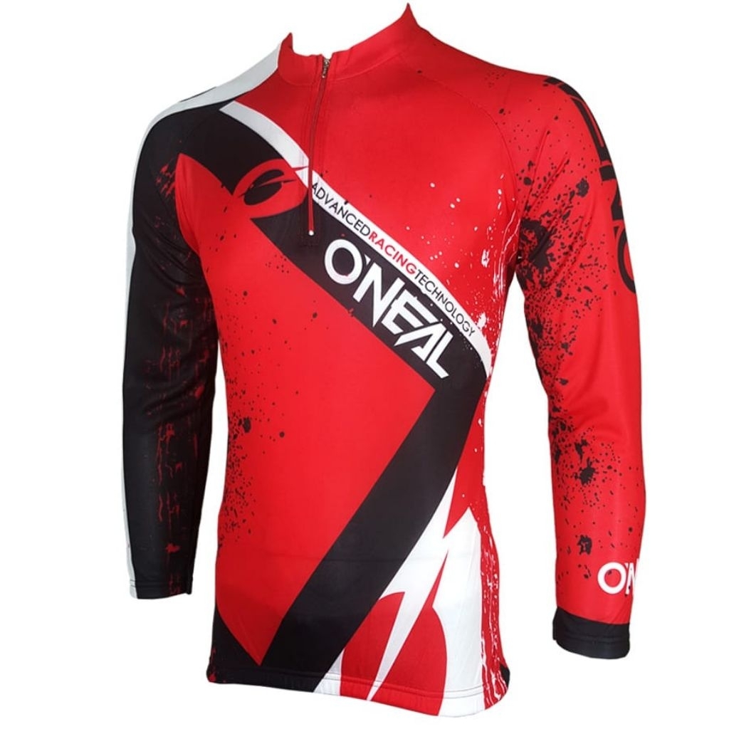 JERSEY SEPEDA GOWES BAJU SEPEDA PANJANG MERAH PUTIH TERBARU