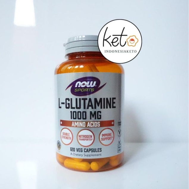 NOW L-Glutamine 1000mg , 120 Veg Capsules , ORI 100% USA , L Glutamine
