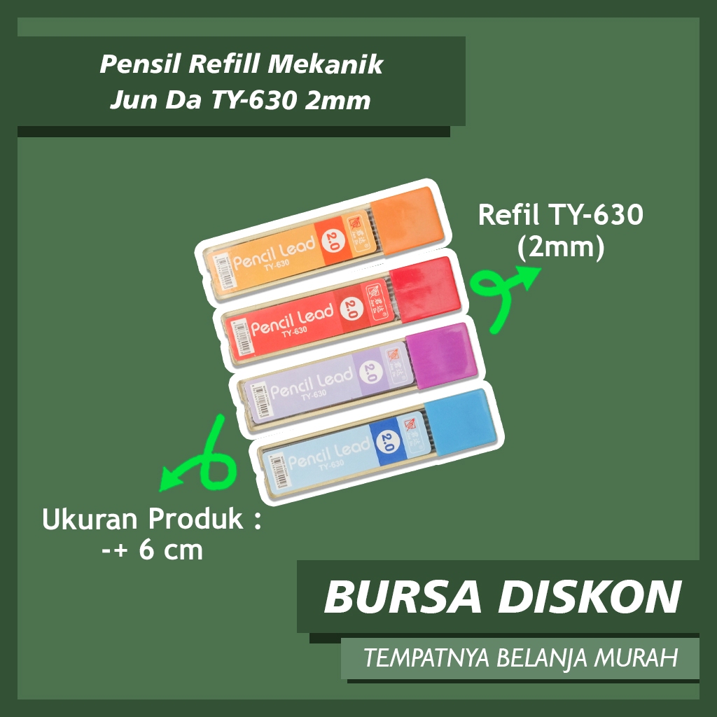 

Pensil Refill Mekanik Jun Da TY-630 2mm Pensil Cetek Alat Tulis Sekolah Patel Korea Murah Grosir bisa COD