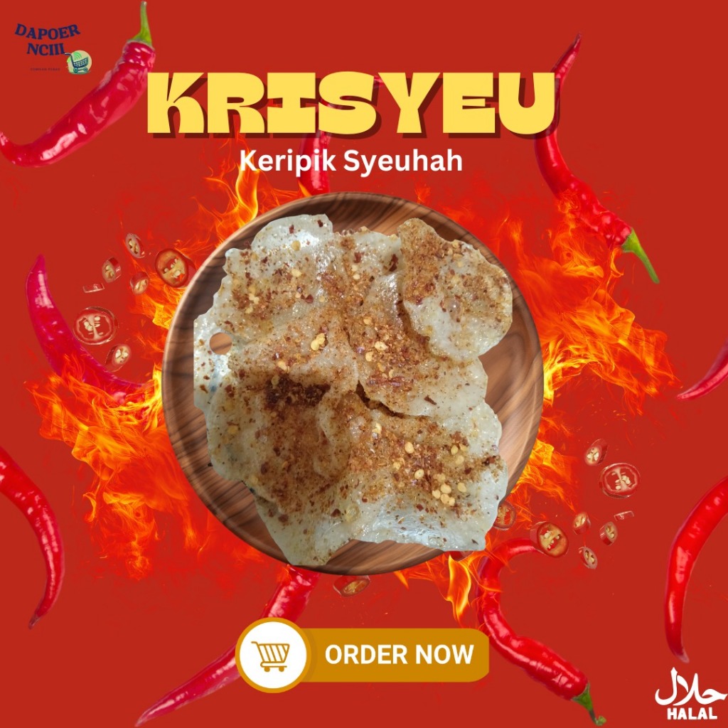 

Krisyeu Keripik Syeuhah Pedas Gurih 500gr 1Kg Bumbu Melimpah