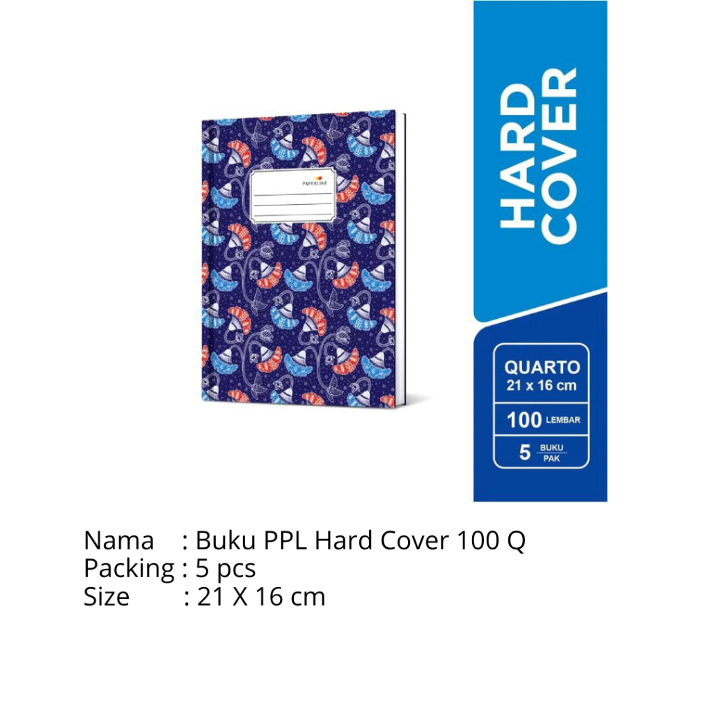 

Buku Hard Cover Paperline Quarto Isi 100 Lembar (5 pcs/pack)
