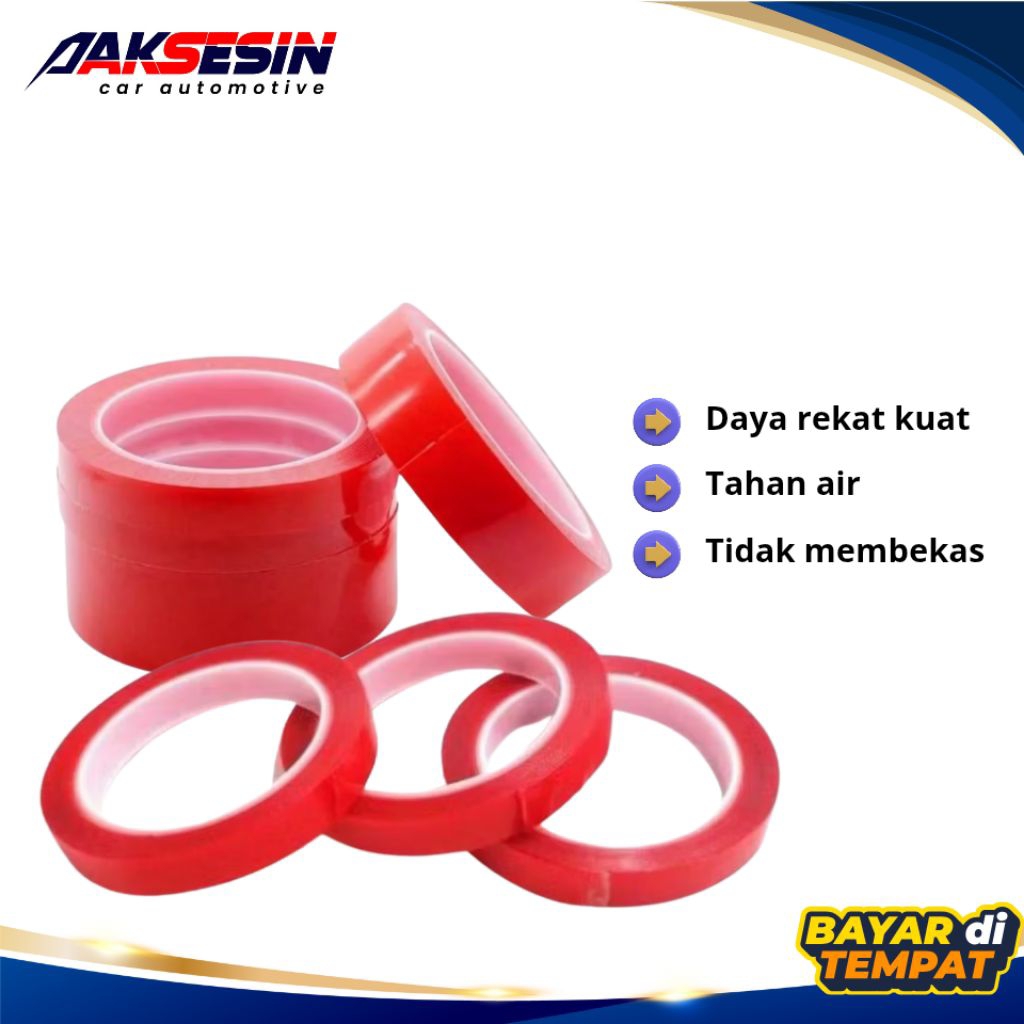 

DOUBLE TAPE BENING 5MM*3M PEREKAT 0.5CM CLEAR TRANSPARAN DOBEL TIP / perekat bolak balik