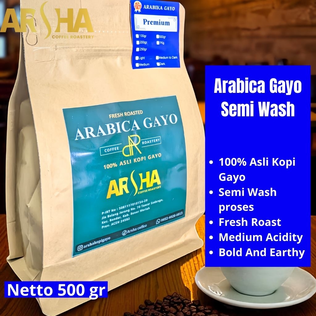 

Arabica gayo Semi Wash 500 gr