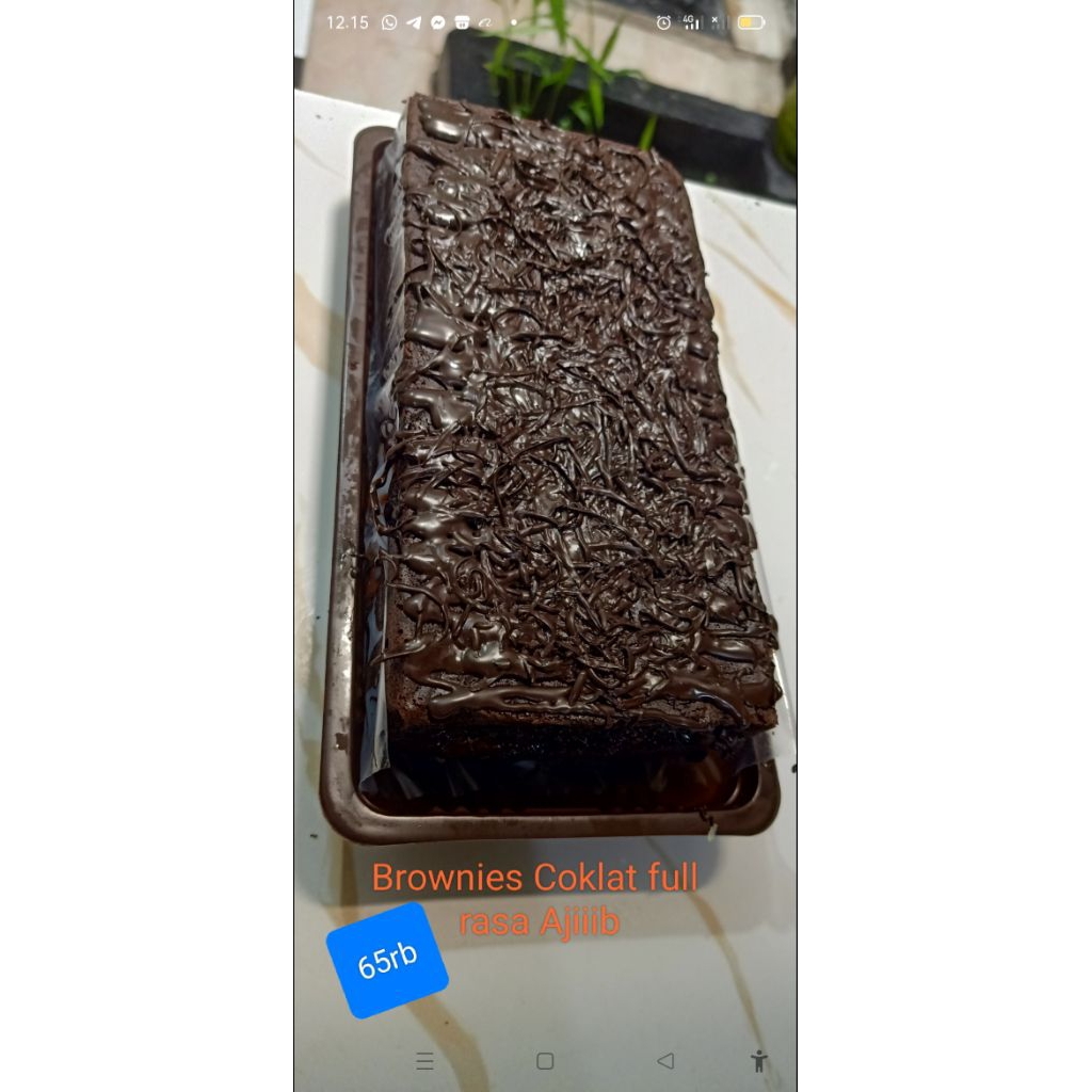 

brownies ketan item/ hitam keju lumer/ 20cm x 10 cm