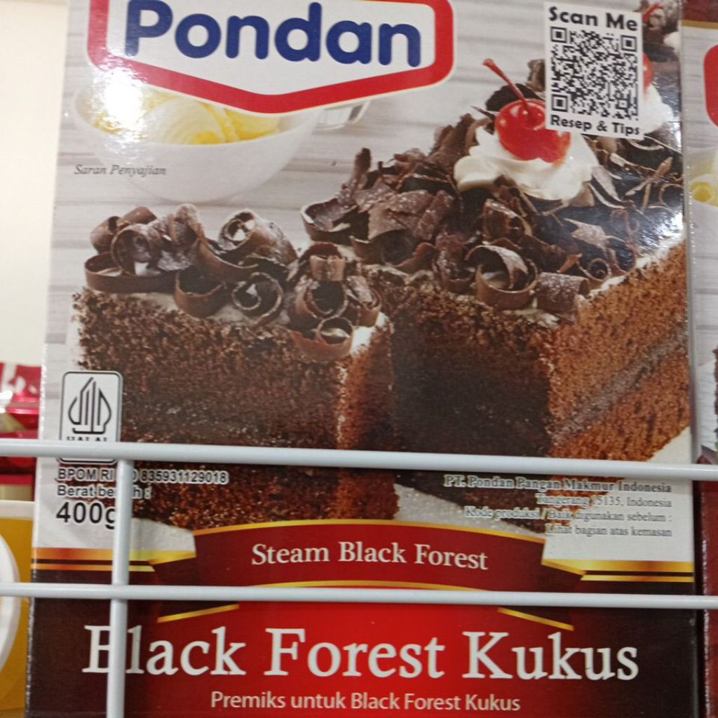

pondan black forest kukus 400g
