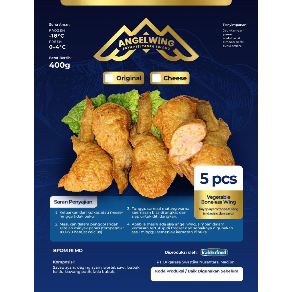 

Sayap Ayam Frozen isi Daging & Sayur