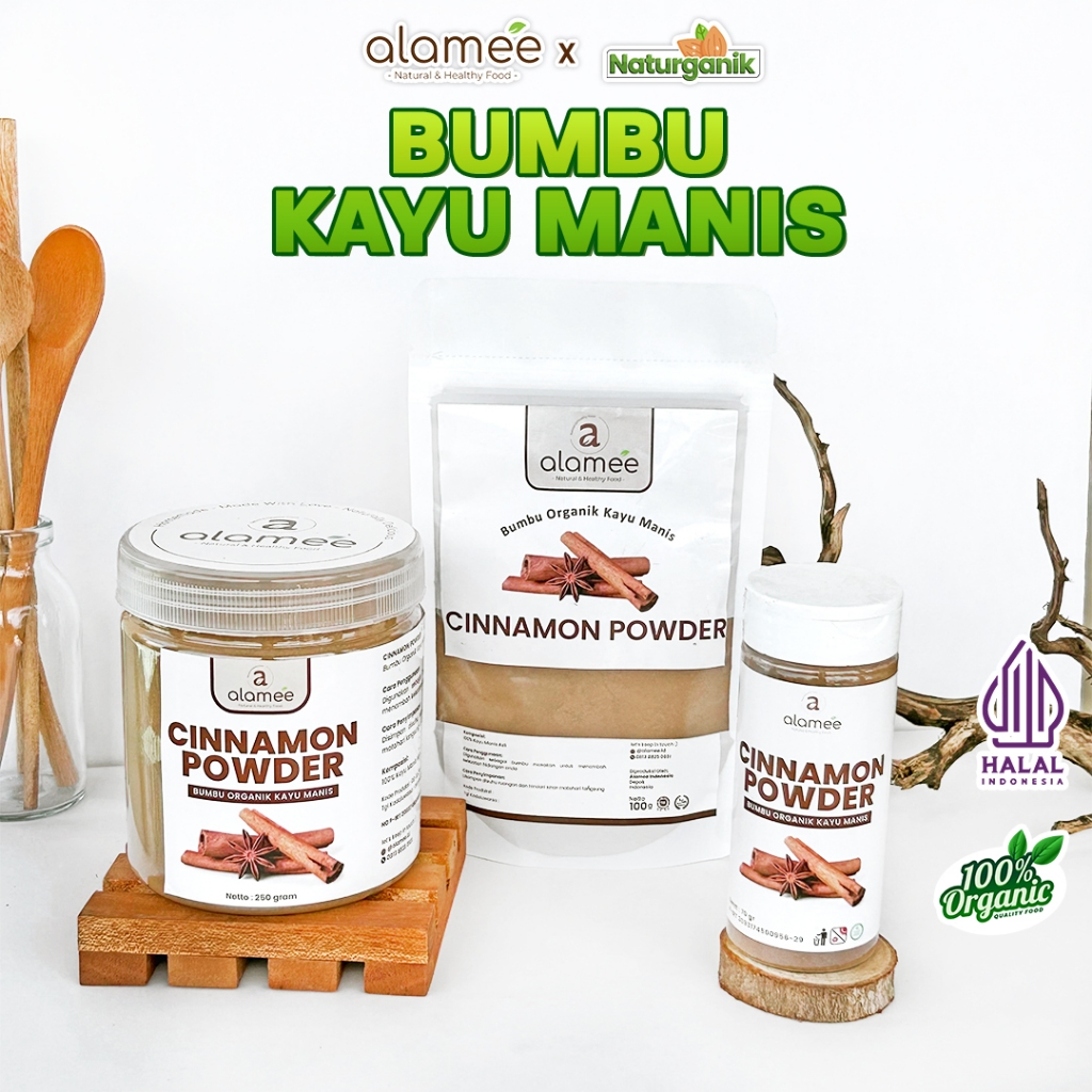

ALAMEE Kayu Manis Bubuk Cinnamon Powder kayumanis Murni Asli Seasoning Bumbu Organik Naturganik