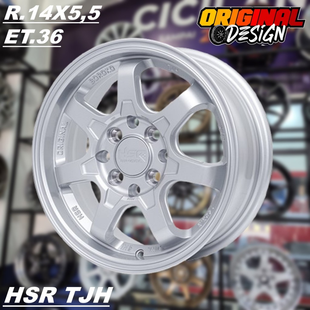 Pelek Racing Mobil BRIO, AVANZA, AGYA, Ring 14 HSR TJH R14 Warna Silver