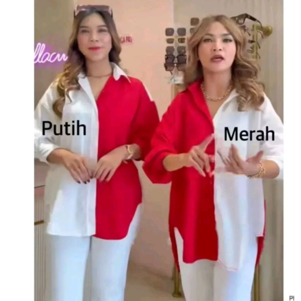 ATASAN WANITA MERAH PUTIH TERBARU KEKINIAN