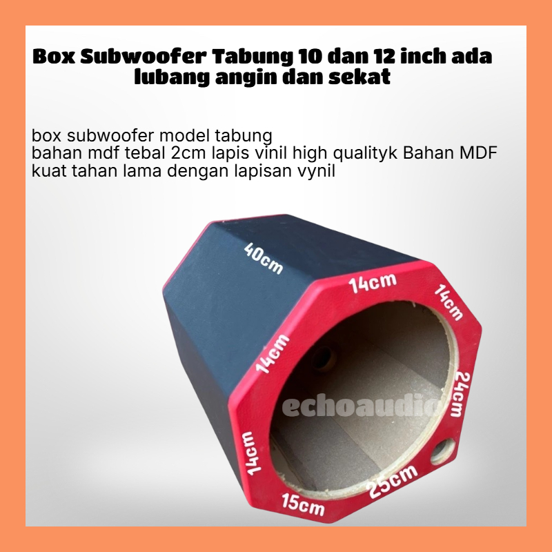 Box Subwoofer Tabung 10 dan 12 inch ada lubang angin dan sekat