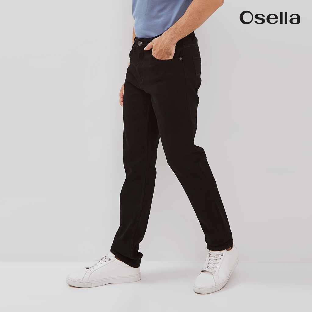 Osella Slim Fit Cillian Jeans In Black Wash 208O502143 | Celana Jeans Pria