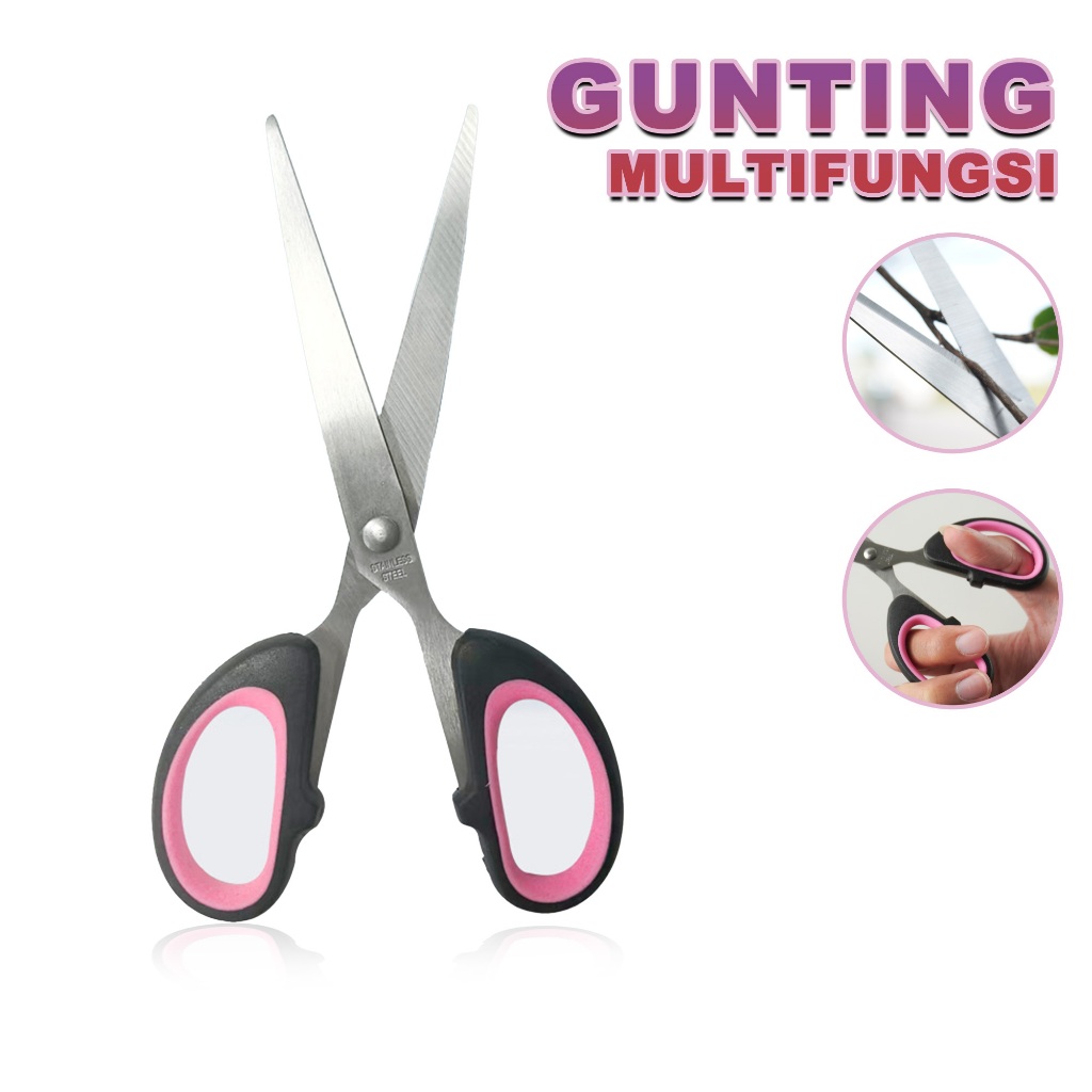 

Gunting Serbaguna Stainless Steel - Pegangan Ergonomis - Warna AcakGJ-071403