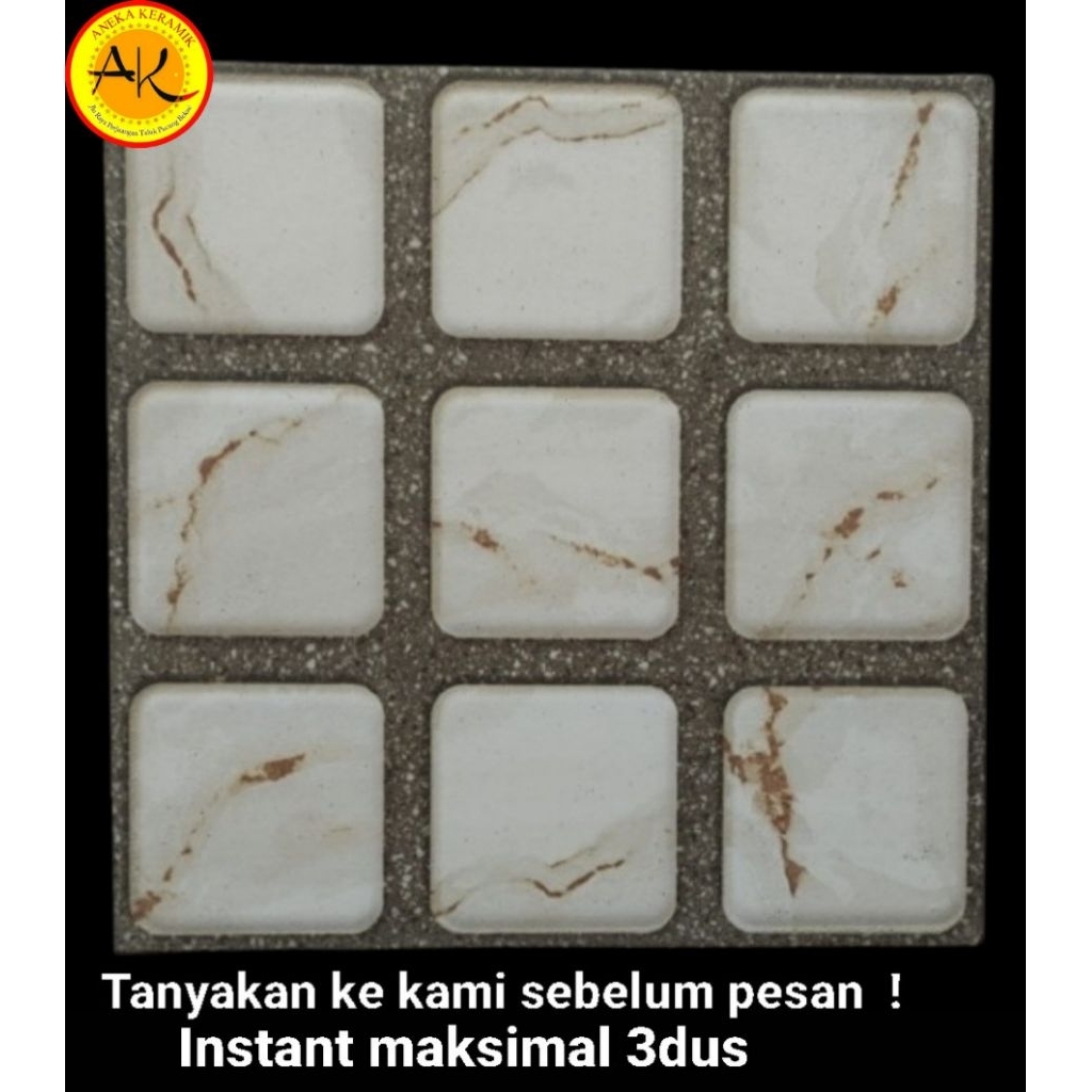 Keramik Lantai Kasar Teras Garasi Motif Batu Alam Timbul 40x40 Sardinia Beige