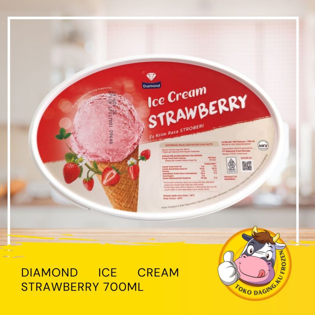 

Diamond - Ice Cream Diamond 700ML Coklat Stoberi