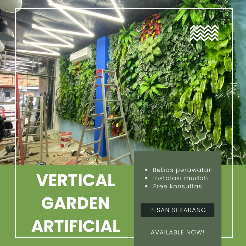 Jasa Tukang Taman Vertikal Sintetis Dekorasi Vertical Garden Artificial