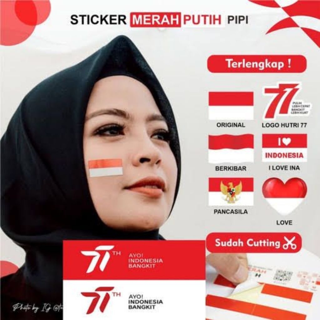 

[COD, BESSELLER, MERDEKA] stiker label love merah putih 17 Agustus