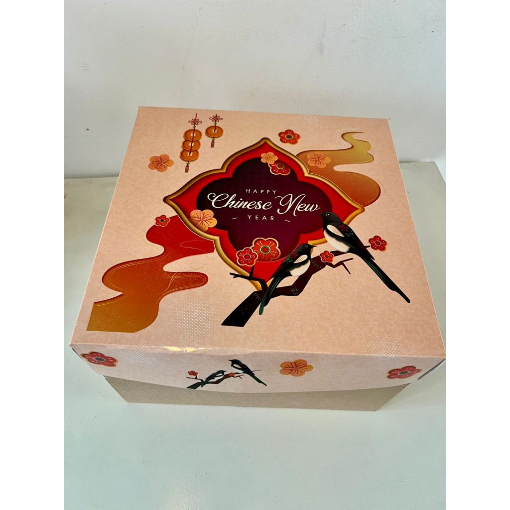 

(3 Pcs)Dus Hampers Imlek Motif Dua Burung 22x22cm Kotak Cake Happy Chinese New Year