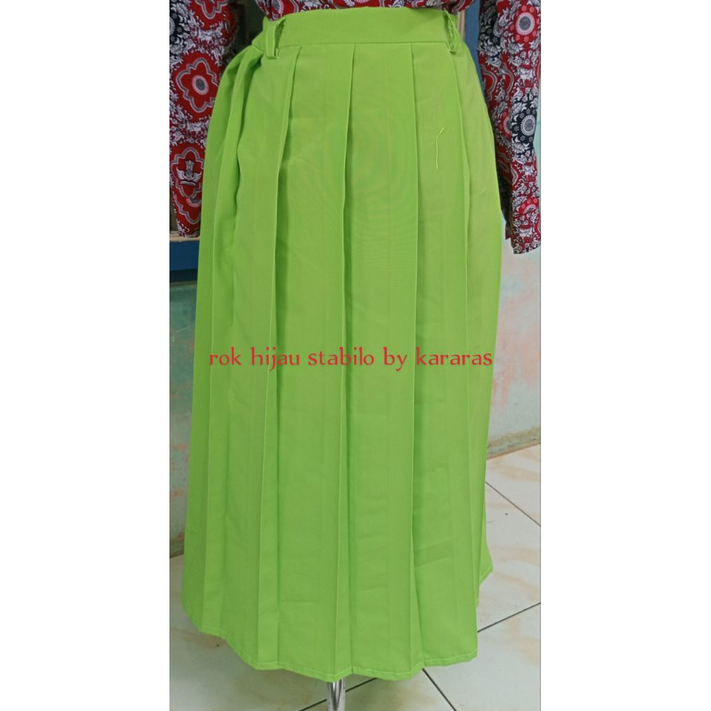 celana dan rok rempeul warna hijau stabilo