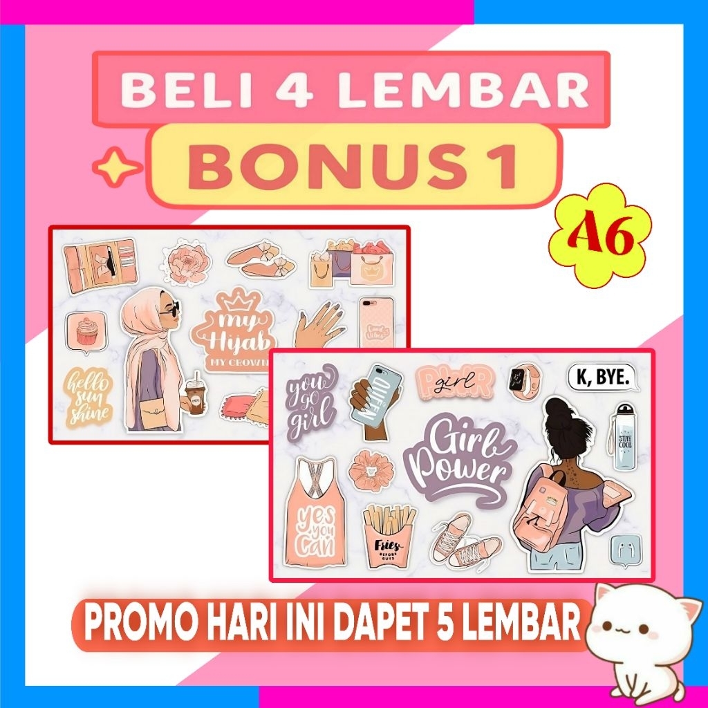 

Stiker Aesthetic Lucu | Beli 4 Bonus 1 | HP Laptop Binder Diary