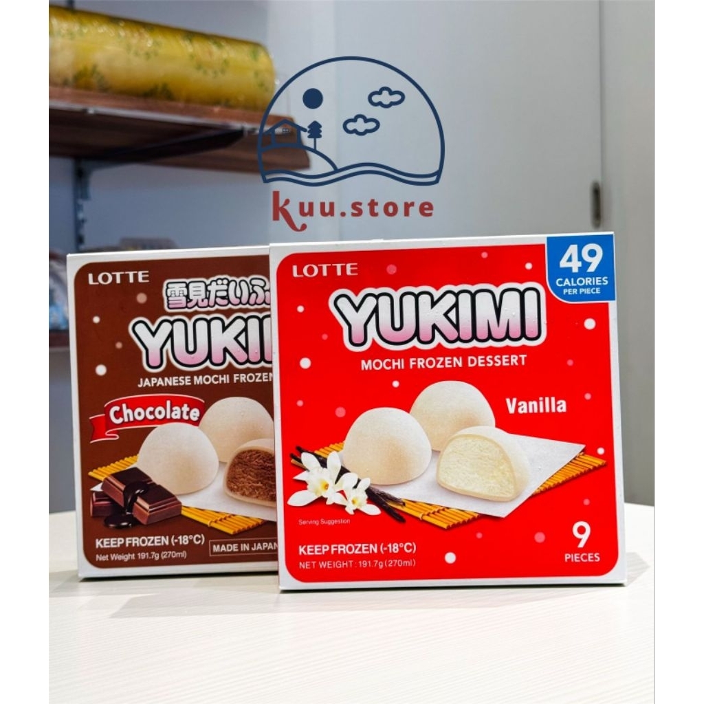 

LOTTE YUKIMI ICE CREAM JEPANG - VANILLA / CHOCOLATE (9PCS) - DESSERT LEMBUT ALA JEPANG DALAM BALUTAN MOCHI