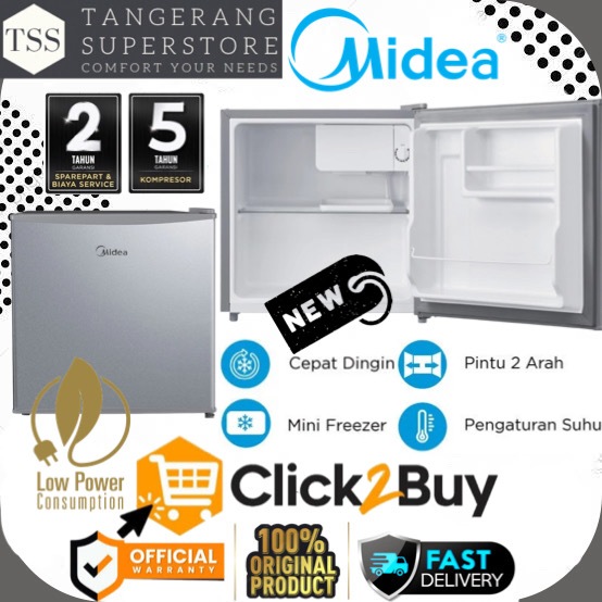 KULKAS MIDEA MDRD86FGG50ID MDRD-86FGG50ID MDRD86FG LEMARI ES PORTABLE MINI SUPER LOW WATT SUPER COOL