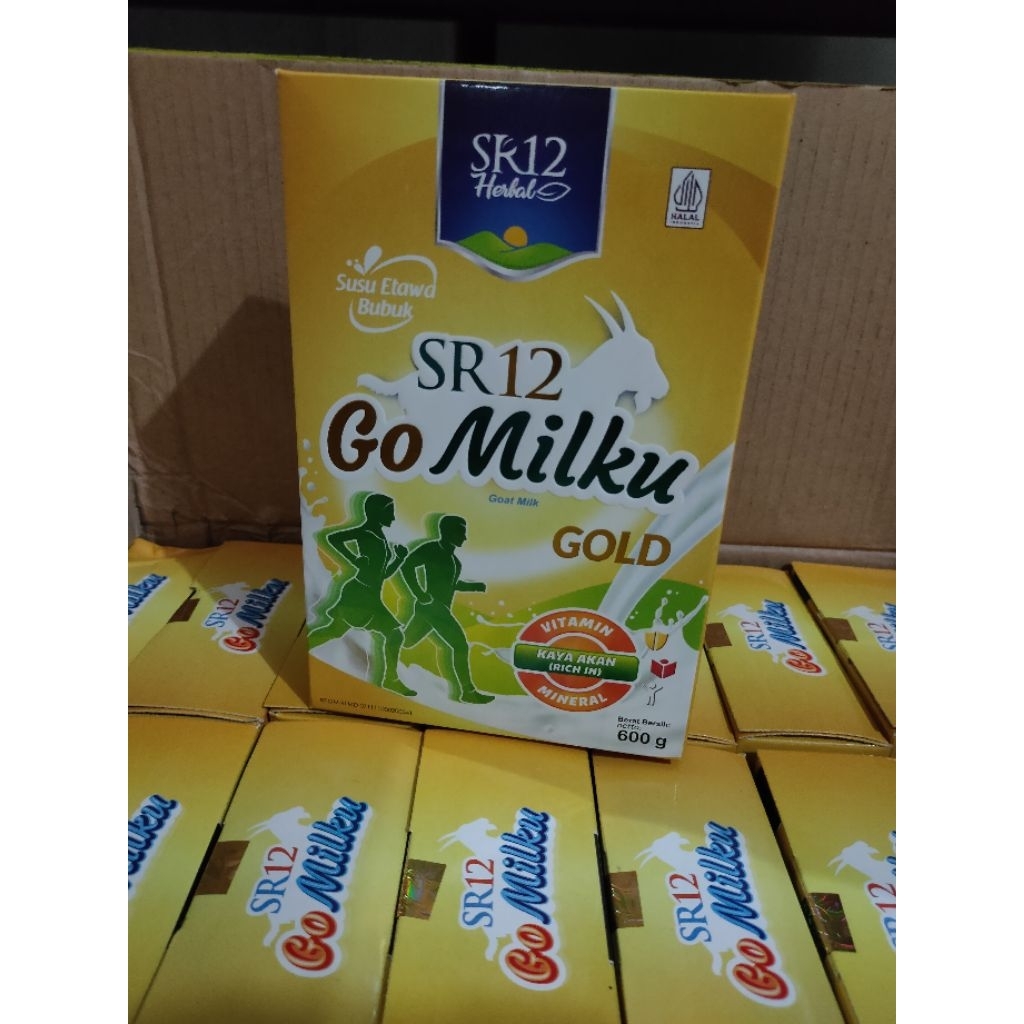 

600gr - SR12 Gomilku Gold - Susu kambing etawa bubuk SR 12 dengan ekstrak kalsium salmon, ikan gabus, daun kelor