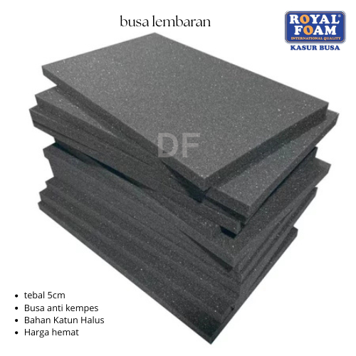 Busa Lembaran Hitam Tebal 5cm Ukuran 200x160– 100x80 Royal foanOriginal | Busa Padat Anti Kempes