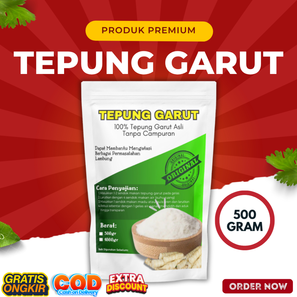 

Tepung Pati Garut Premium 500 Gram Tepung Garut Asli Obat Maag Asam Lambung